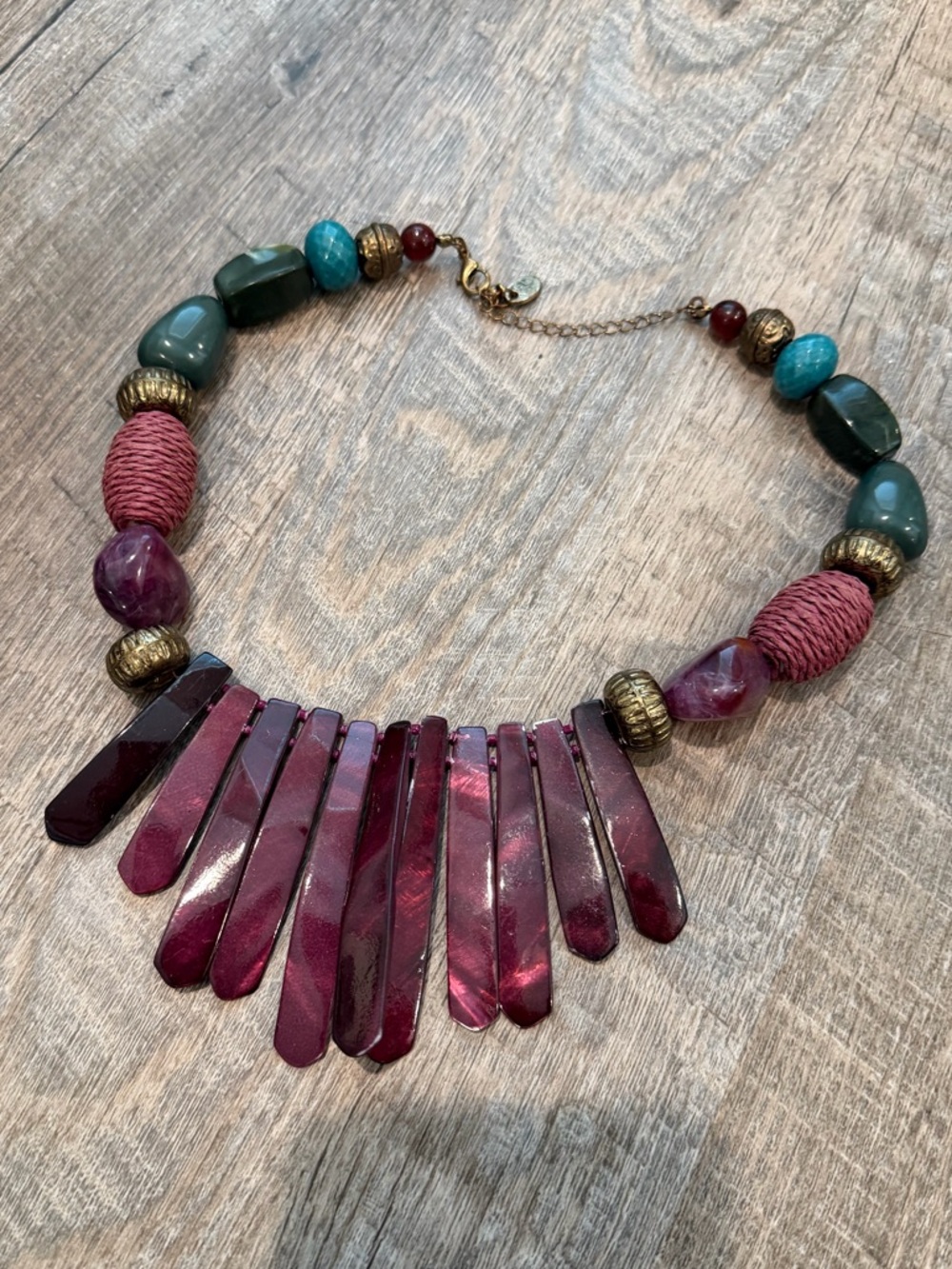 Erica Lyons Boho Multicolor Statement Necklace